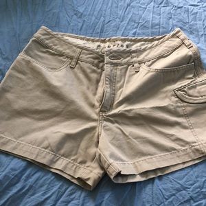 Grey/tan north face shorts